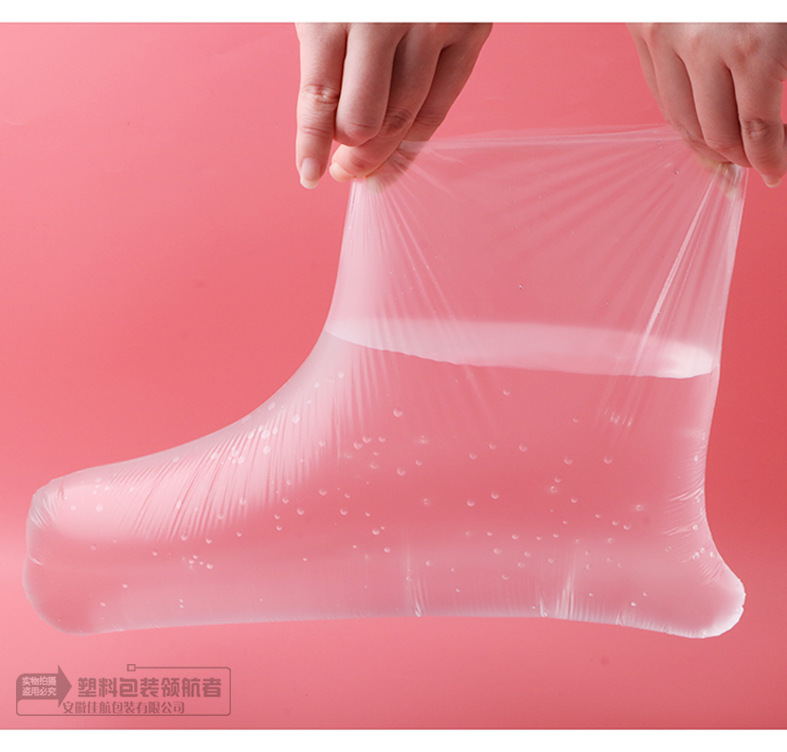 Cubierta de pie desechable cubierta de película de pie de plástico cubierta de película de pie largo cubierta de película de mano cubierta de zapato de prueba de terapia de pie de cuidado de pies de grieta anti-pie