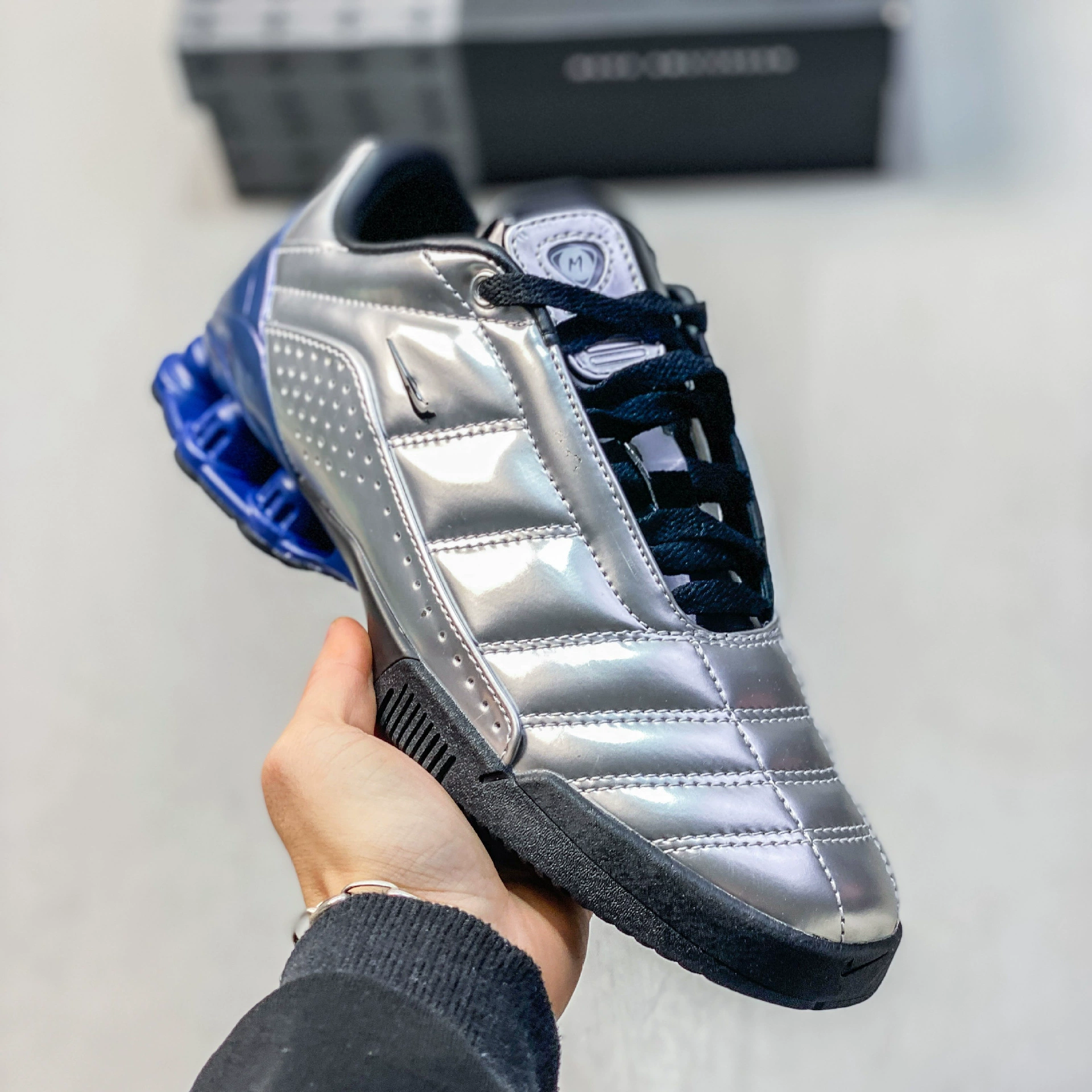 Оригинальные кожаные футбольные кроссовки Total 90 Shox с воздушной колонной, мужские/женские, универсальные для повседневной носки и спорта