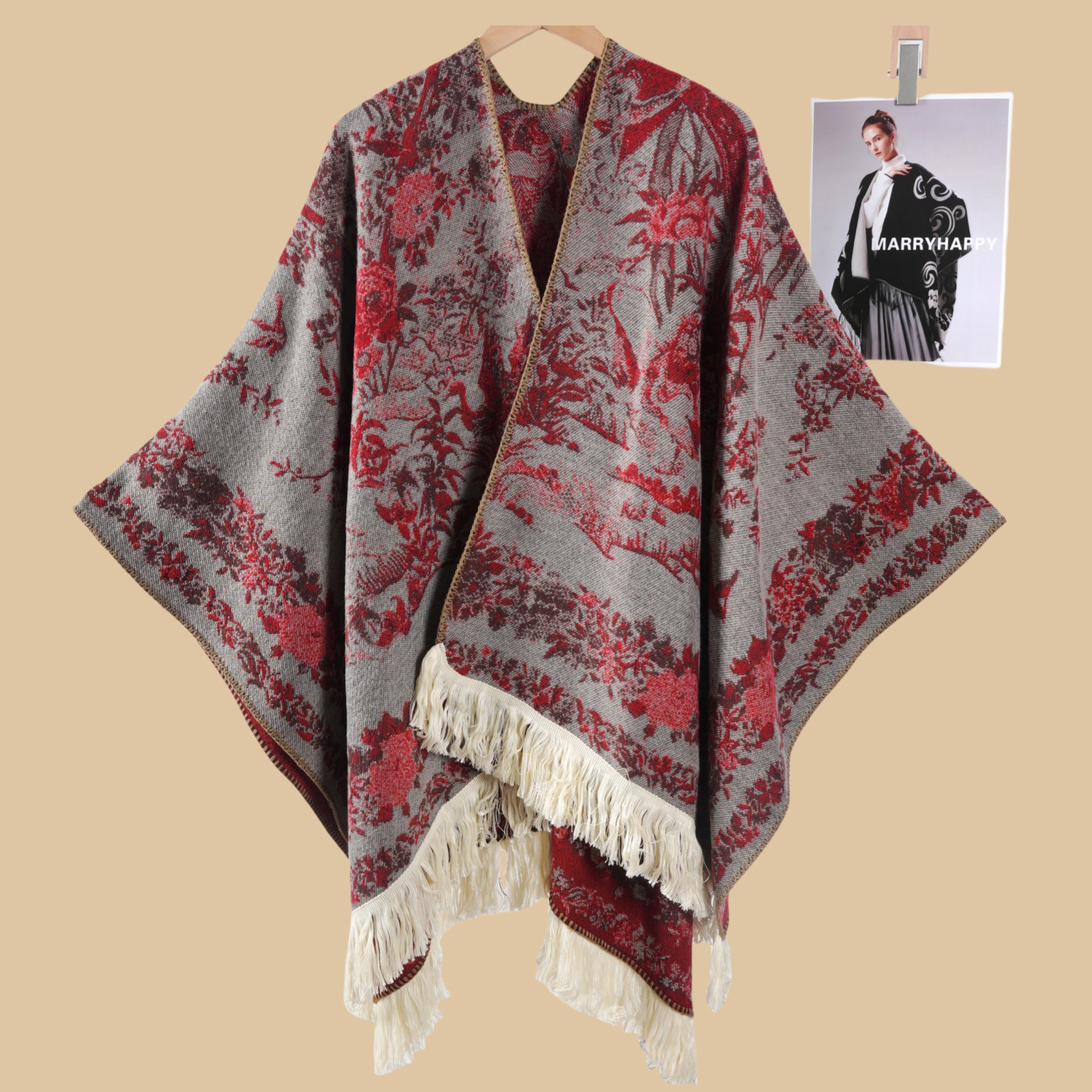 Damas retrógrado estilo nacional de lujo chal de viaje con una capa de capa de viaje del noroeste grande chal de horquilla nuevo