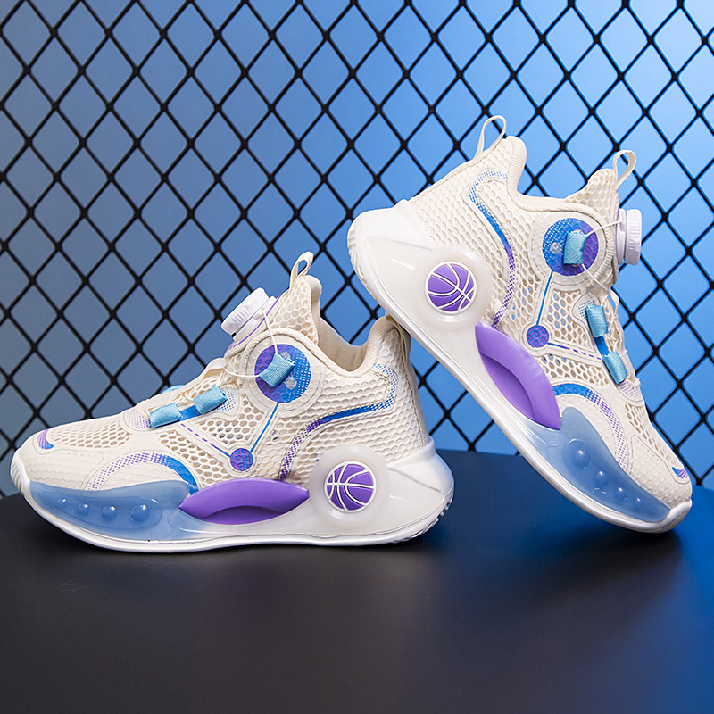 Calzado deportivo transpirable de una sola red para niños 2025 verano nuevo estilo Zhongda zapatos de red para niños zapatos de baloncesto para niños zapatos para correr