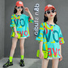 Children's T-shirt, jacket for leisure, with short sleeve, suitable for teen, oversize, western style