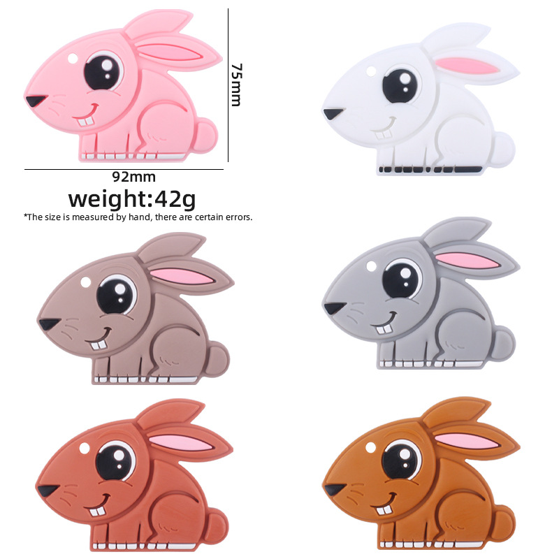 Creativo DIY bebé suministros nueva dibujos animados de silicona ojo grande conejo teether dientes del bebé moler dientes Shaper