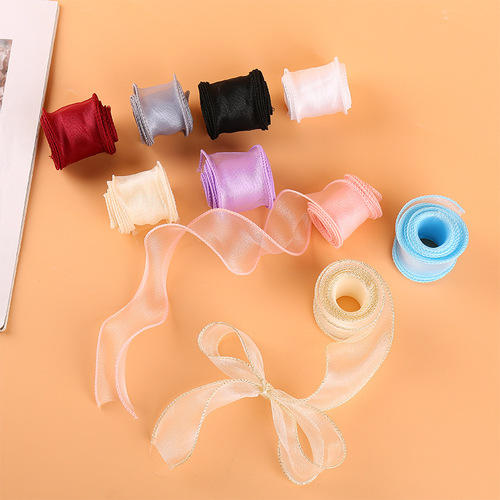 Valentine's Day colored fish-tail chiffon DIY floral baking cake packaging ribbon clothing home textiles accessories lace wholesale