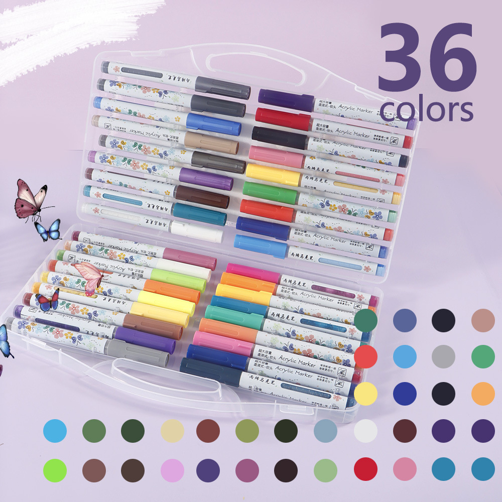 Líquido directo acrílico marcador pincel de cabeza suave pincel conjunto impermeable rápido secado acuarela pincel para niños graffiti pincel de pintura acrílico