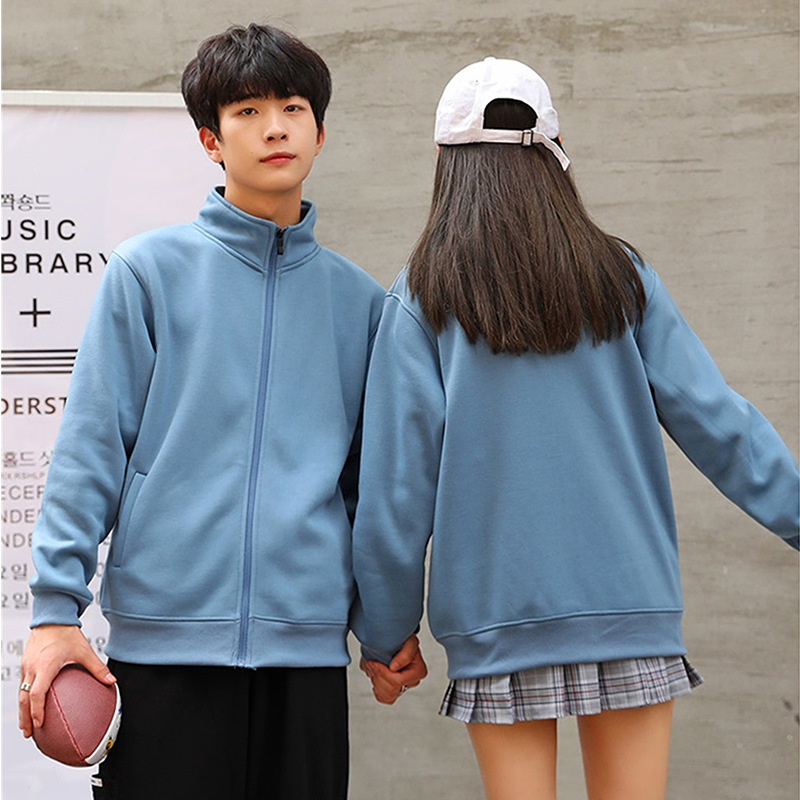 Otoño y invierno Cardigan camiseta publicitaria camiseta cultural ropa de clase ropa de trabajo chaqueta de manga larga con camisa de cuello de vello logotipo personalizado