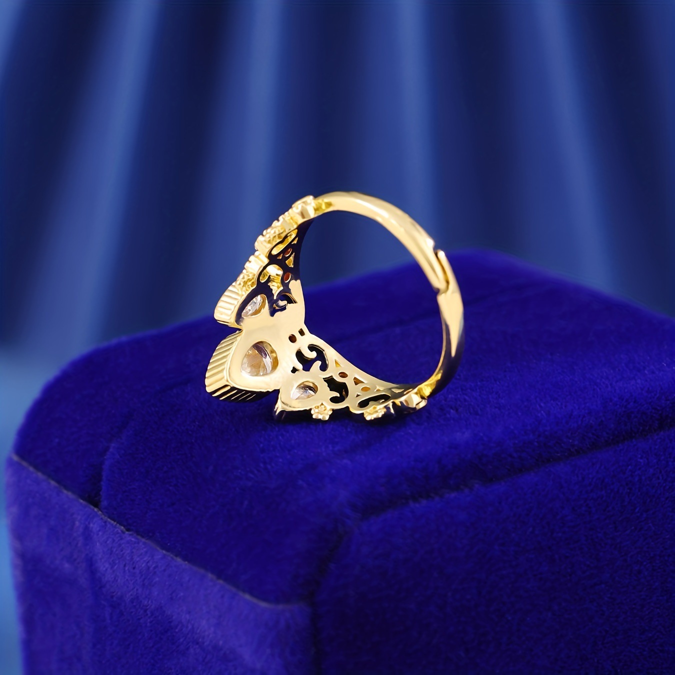 Crown Pattern Wholesale Jewelry Princess Sweet Crown Copper Plating Open Rings