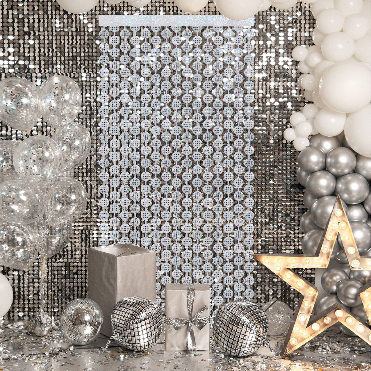 Amazon Hot Selling Disco Rain Silk Curtain Party Birthday Decoration Supplies Decorative Color Strips Tassels Cross-Border Export