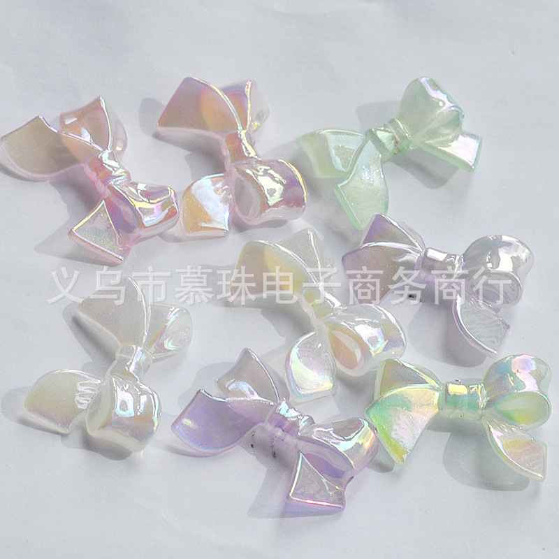 Live New Acrylic Mabei Colored Luminous Bow Tie Beads diy Headwear Bracelet Jewelry Beaded Accessories