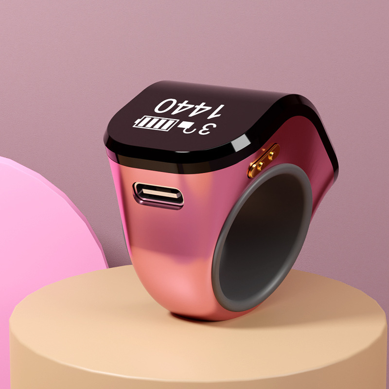 三达电子s10触摸屏OLED多通道可调大小电子戒指款可充电计数器厂