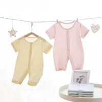Youcosi Baby Летний комбинезон с короткими рукавами тонкий для мужчин и женщин Летний резак Новорожденный костюм для кондиционирования воздуха пижамы