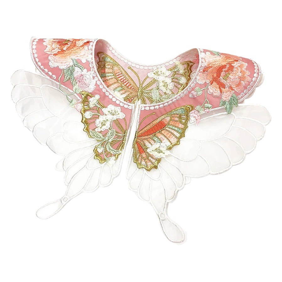 Ткань вышитая европейская пряжа вышитая металлическая нить вышивка Hanfu аксессуары трехмерная вышивка облачного плеча фея искусный воротник для взрослых