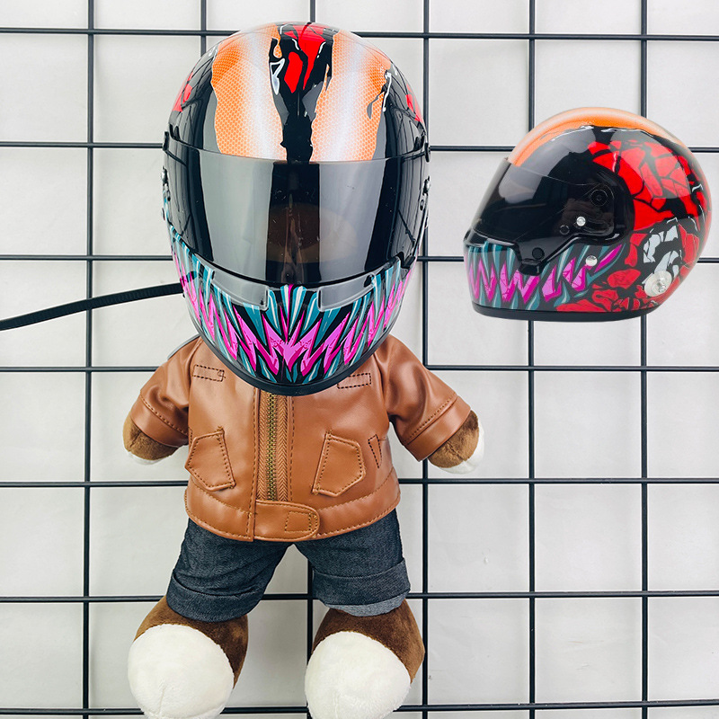 Coche eléctrico colgante oso muñeca casco cuero juguete coche tronco montar decoración 4S reparación tienda locomotora muñeca
