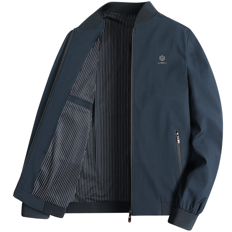 2023 Spring and Autumn new men's middle-aged stand collar zipper fashion casual jacket coat top