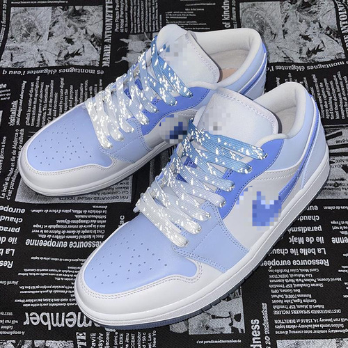 Original Baize Adapted EUWIN 7Dunk AF1 AJ1 Gradient Ink Reflective Laces for Men and Women Flat Fashion