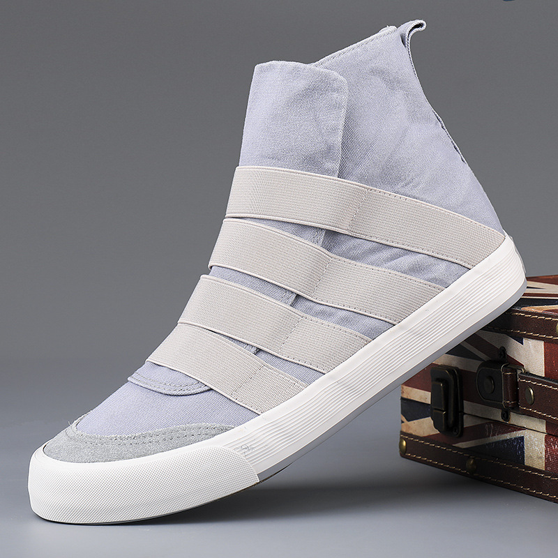 Cross-Border Men's shoes 15A01 new men's shoes Korean high-top shoes slip-on canvas shoes men's casual shoes lightweight