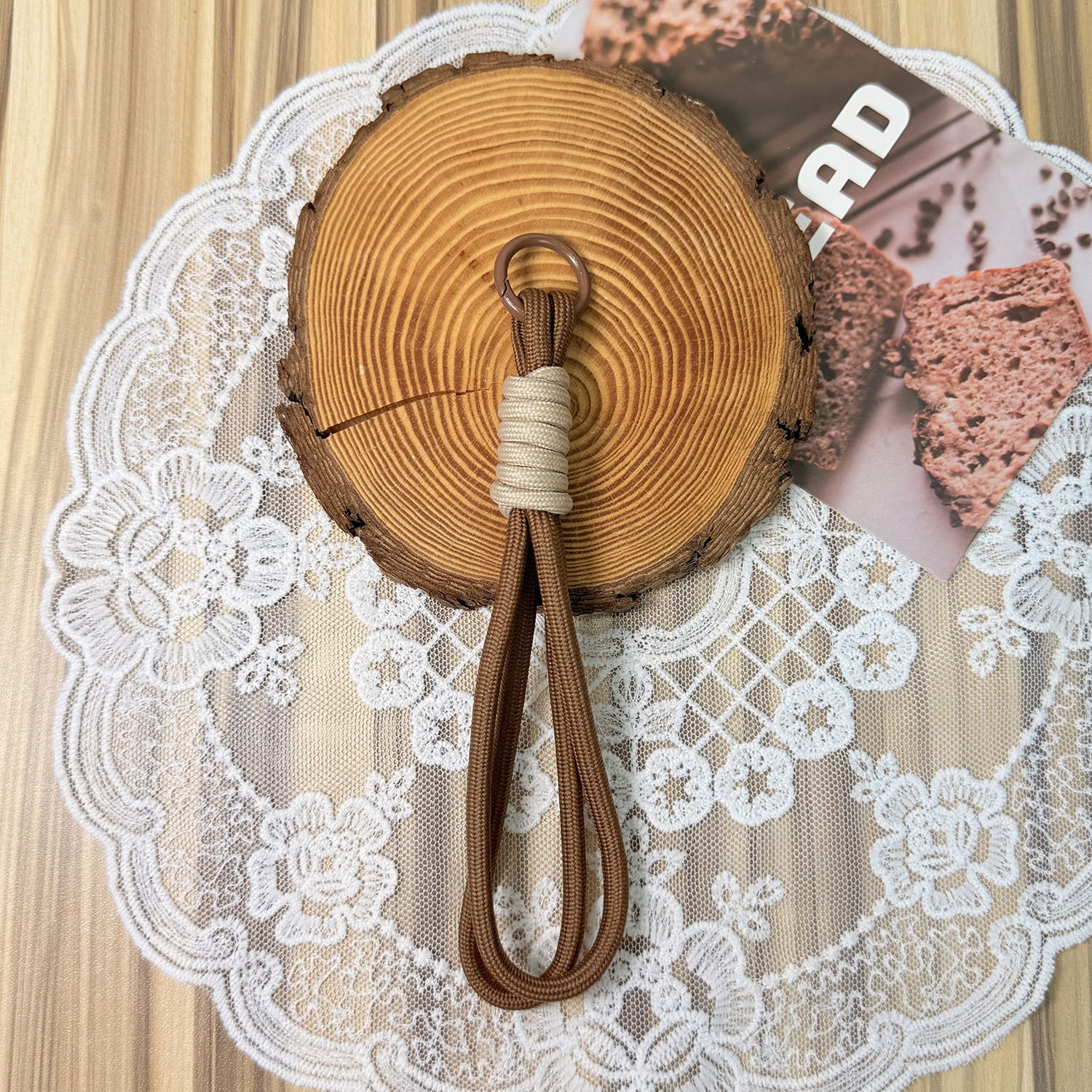 Doble capa de nylon trenzado accesorios llavero bolso colgante de montaña fichaje de peluche muñeca cadena de teléfono móvil colgante con