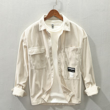 Z161 秋冬新款男士灯芯绒长袖翻领衬衫外套一件代发