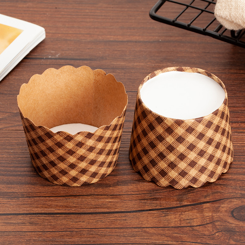 Taza de papel ondulada, taza de papel gruesa, taza de papel para pastel casero, taza de pastel al vapor, herramienta desechable para postre de punto occidental