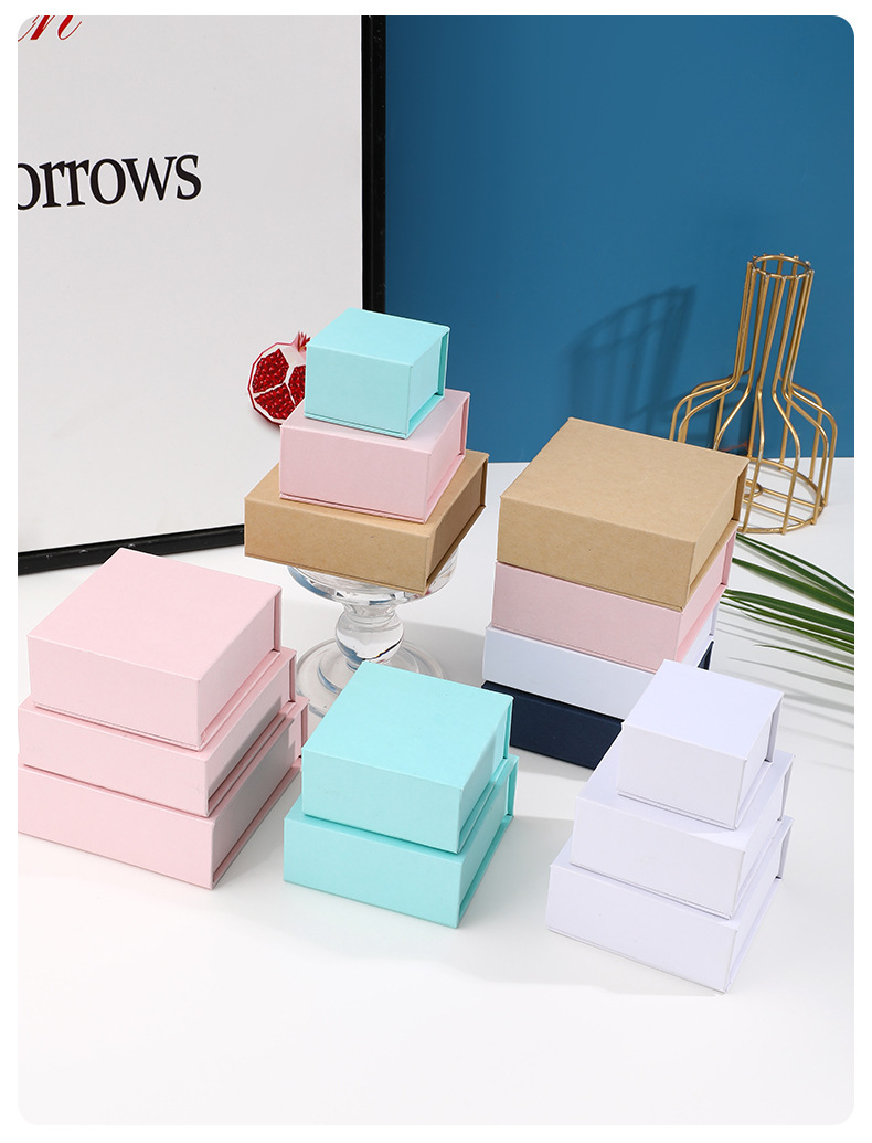 1 Pièce Papier Style Simple Du Quotidien Couleur Unie Boîtes À Bijoux display picture 2