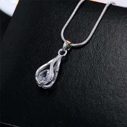European and American jewelry is AliExpress online fashion zircon crystal pendant earrings two-piece set cross-border jewelry