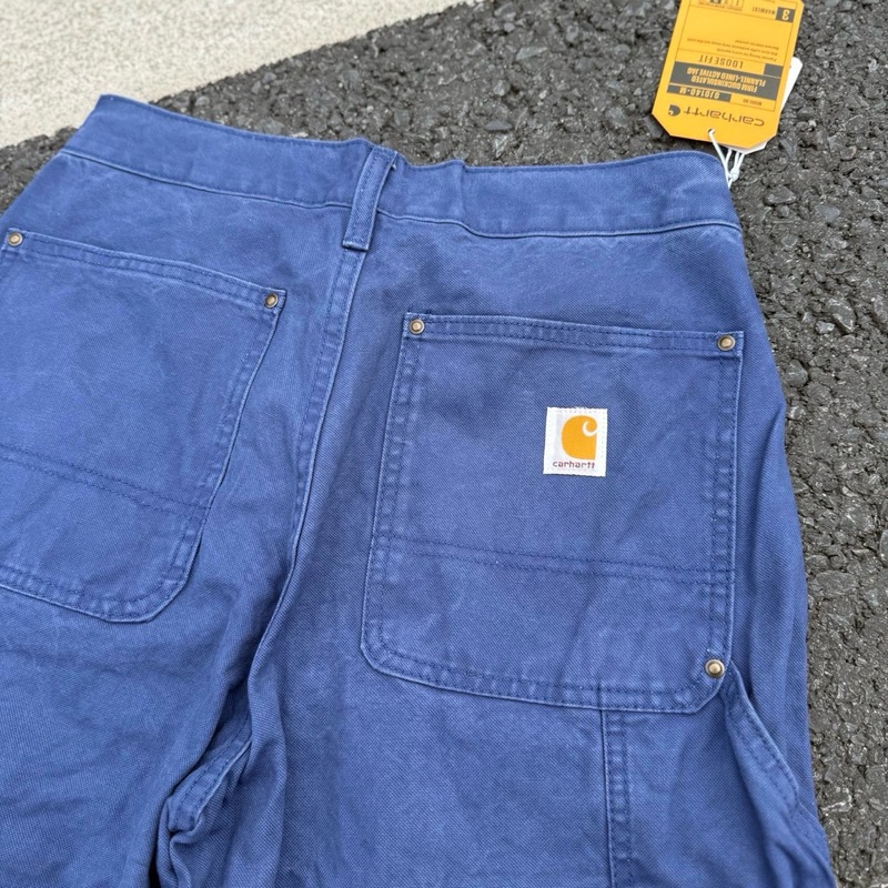 外贸Carhartt卡哈伐木法工蓝日系工装风牛仔裤男女情侣宽松直筒裤|undefined