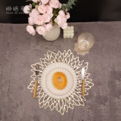 【食マットコースターセット】芙蓉花PVC食マット