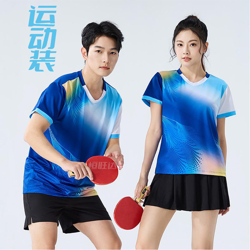 Roupas de tênis de mesa personalizadas de secagem rápida tops roupas de badminton para homens e mulheres verão treinamento esportivo competição tênis impressão de roupas