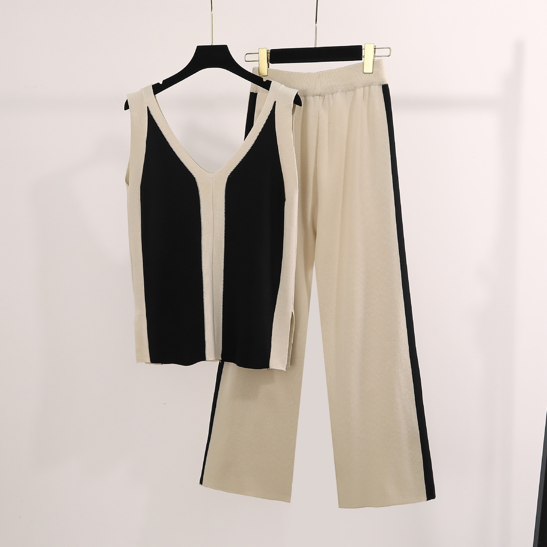 Daily Women's Elegant Color Block Polyester Contrast Binding Pants Sets Pants Sets display picture 3