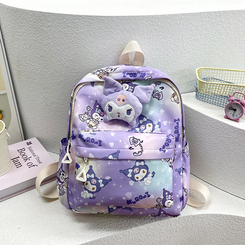 2024 nueva mochila infantil muñeca de dibujos animados bolsas de accesorios impresión mochila casual Oxford mochila guardería