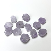 天然薰衣草异形紫晶不规则切面小件散珠手工diy项链吊坠配件批发