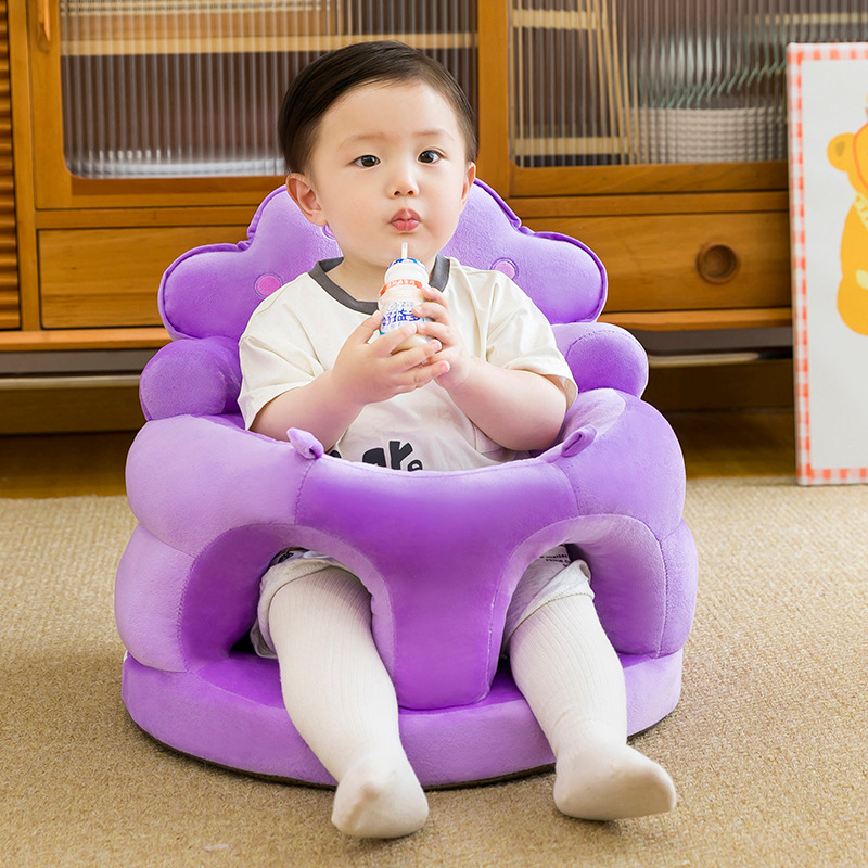 Bebés aprenden a sentarse, sofá infantil, asiento infantil, asiento de comedor de peluche de dibujos animados de columna vertebral