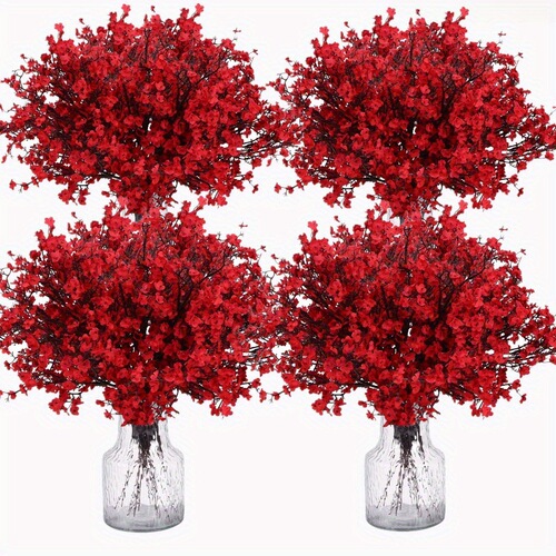 Hot-selling 5-prong starry wax plum bouquet—artificial flower wedding hand-tied bouquet for home decor, scene setting, and floral arrangements.