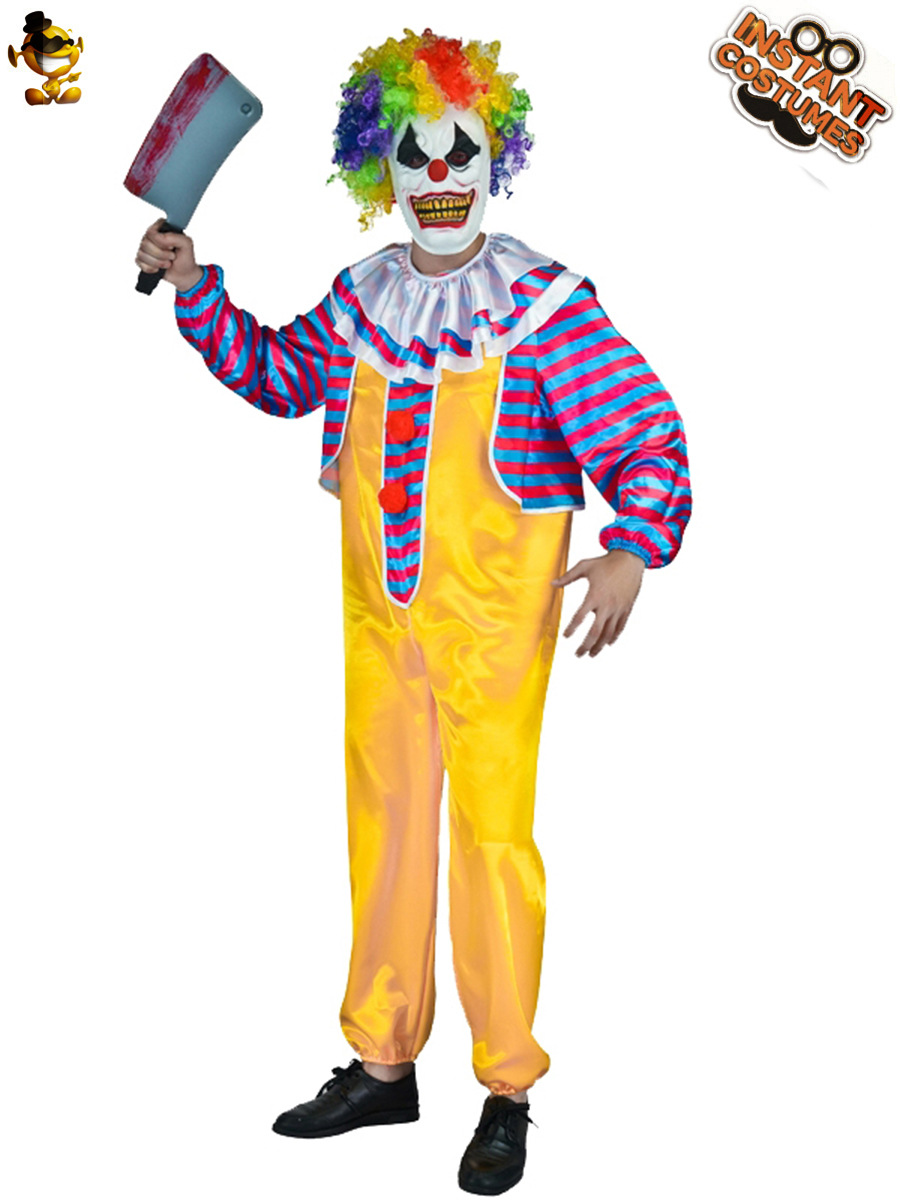 Halloween adulto macho grande horror evil matando payaso etapa rendimiento traje Cosplay del partido