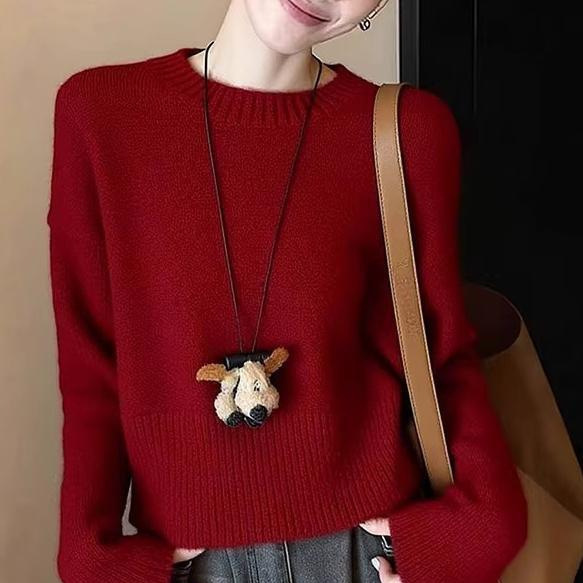 Christmas and New Year Red Pullover Sweater for Women, 2026 Winter New Style, Very Beautiful Knitted Top