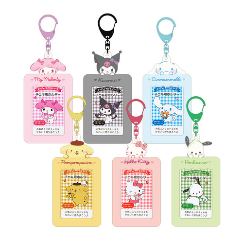 Sanrio Card Holder Cartoon Cute Photo Pendant Keychain Guka Melody Card Bag Cartoon Retro Kuromi