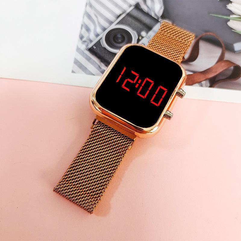 Comercio exterior caliente nueva moda estudiante deportes reloj TikTok LED aleación con imán hebilla Apple reloj electrónico