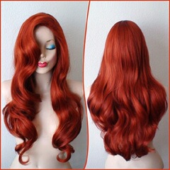 Foreign Trade Female Copper Anime Long Straight Hair Halloween Costume Party Costume wig