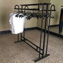 服装架铁艺服装店展示架落地式中岛女装童装店衣架架高档双排货架