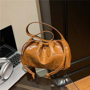 Thailand Bangkok Gentlewoman Women's Pu Commuting Portable Shoulder Fashion Tote Underarm Bag Bucket Bag Women