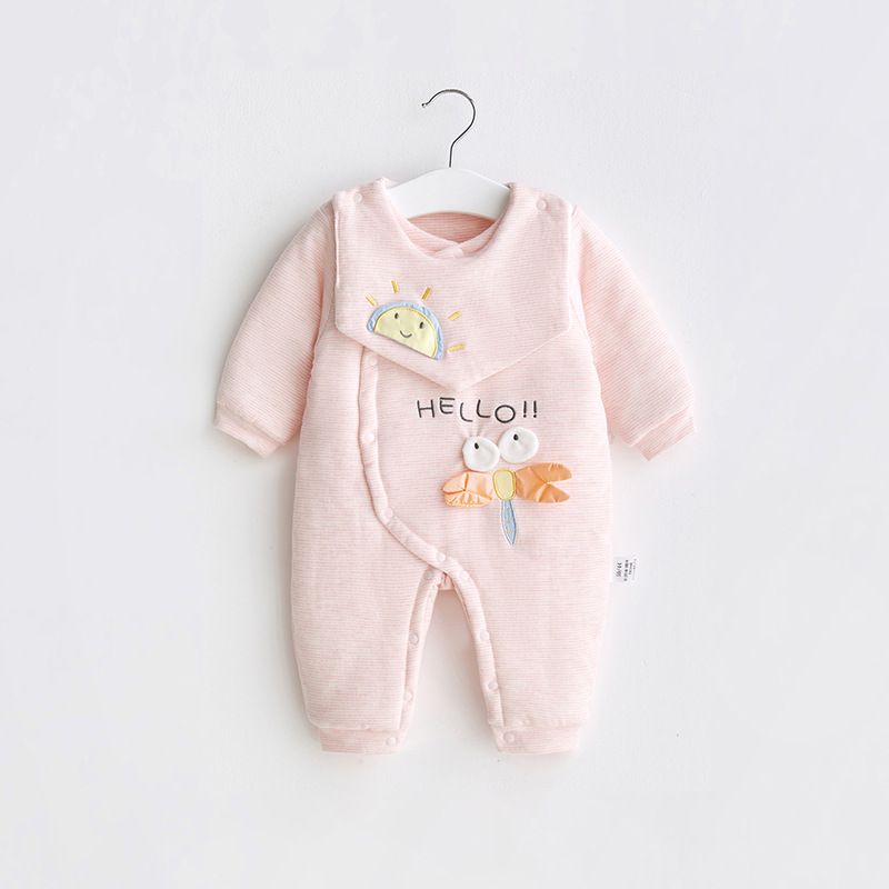 Ropa de bebé recién nacido Primavera, Otoño e Invierno para hombres y mujeres Salida de algodón fino mameluco acolchado traje de bebé recién nacido mono