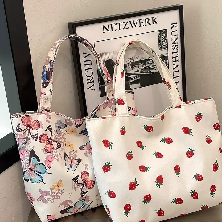 2025新款女包托特包大容量千鸟格帆布包通勤便携手提包单肩包