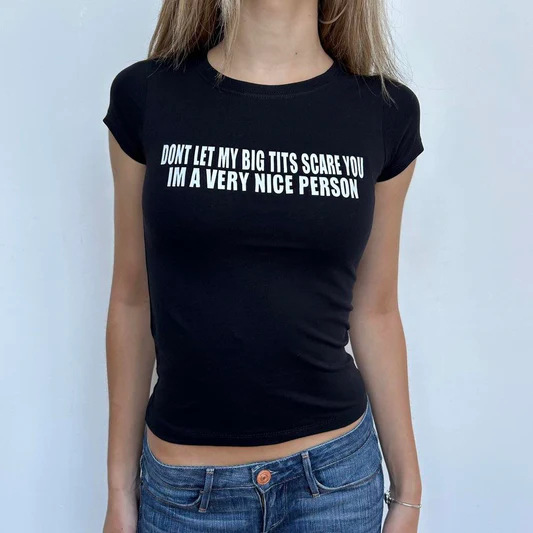 girlsroom アメリカの女性の夏の新しいレタープリントタイトなホットガールへそラウンドネックイン半袖 T シャツ|undefined