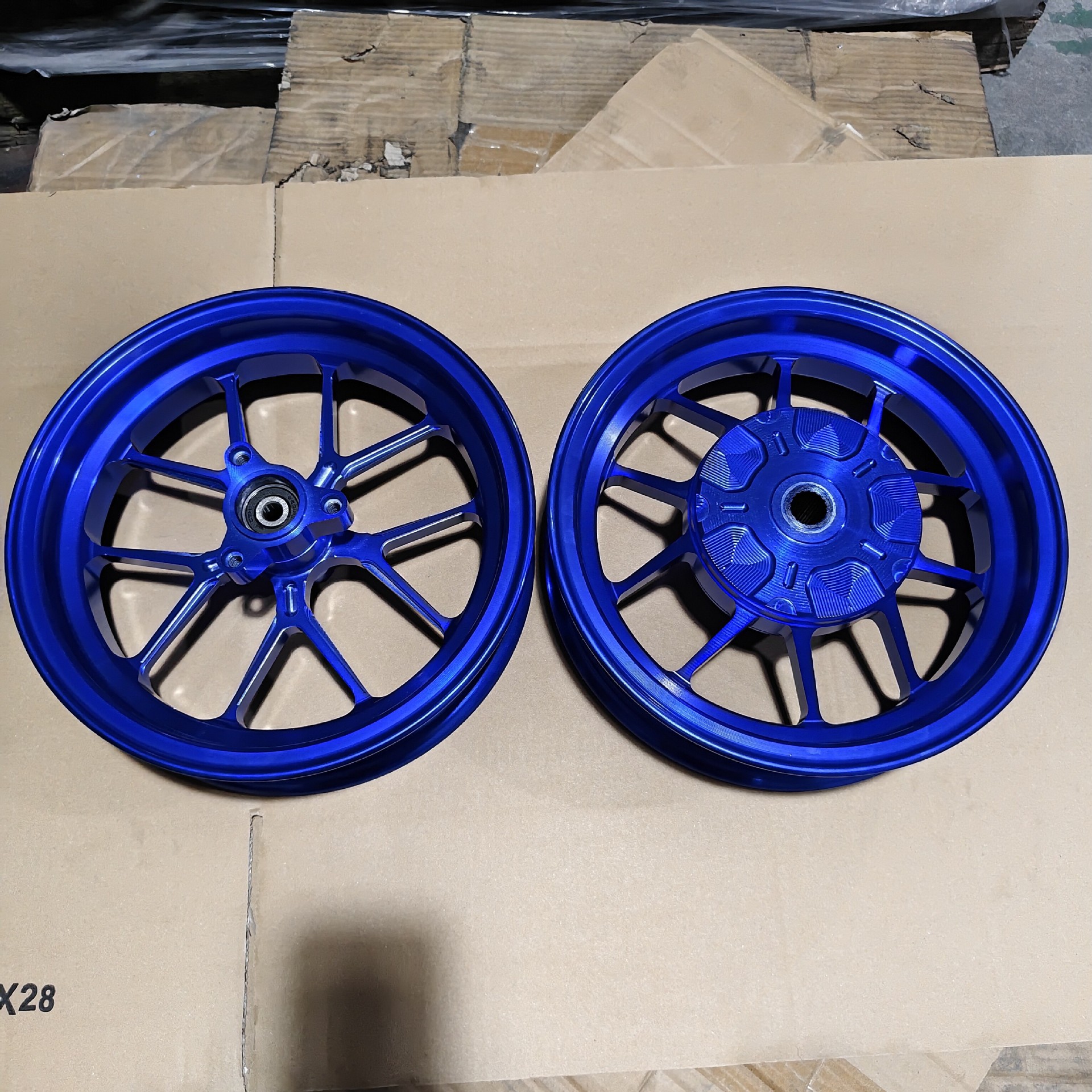 Lin Hai Kuqi 10inch Front and Rear Wheel Hubs for Fuxi Qiaoge Ghost Fire 100CC Lingying 100 Kuqi RS Steel Rim Motorcycle