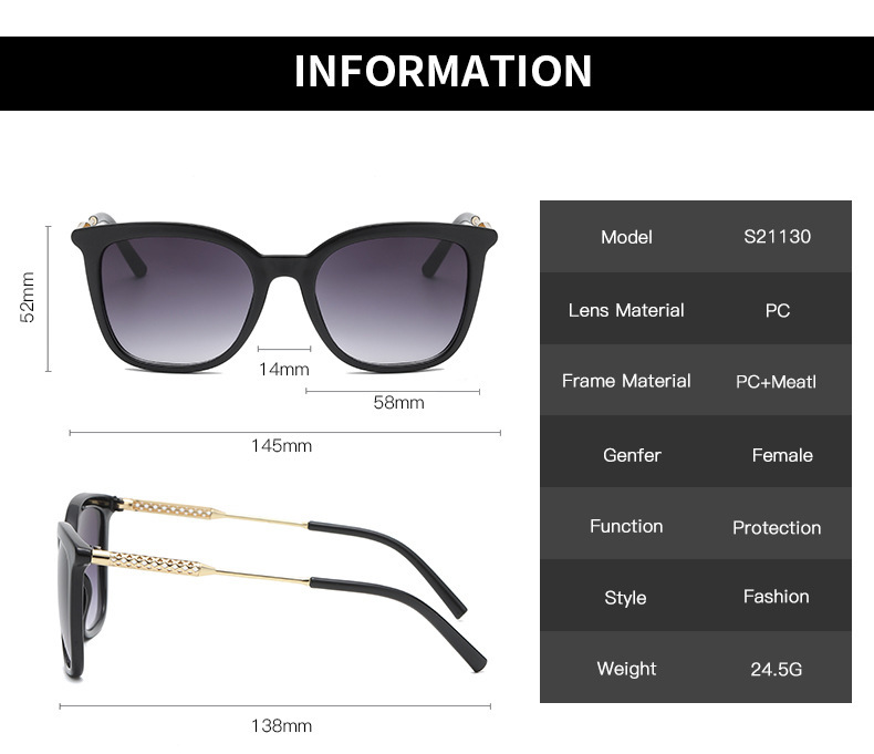 Title 1, Lunettes de soleil creuses en métal Lunettes de...