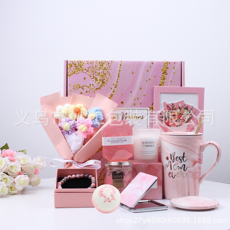 Rosa serie traje de regalo Spa cesta de regalo Set Día DE LA Madre novias caja de regalo creativo