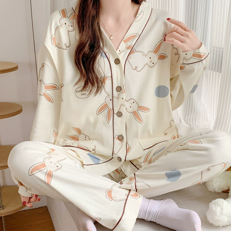 Луна одежда весна-лето послеродовой период лактации беременным пижамы весна-осень 9 августа беременным кормящим грудью Домашняя одежда