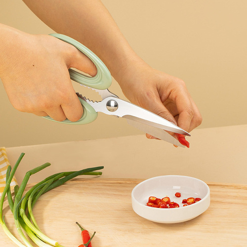 Kitchen scissors, household multi-functional scissors, dormitory food, barbecue bones, fish killing stainless steel strong chicken bone scissors