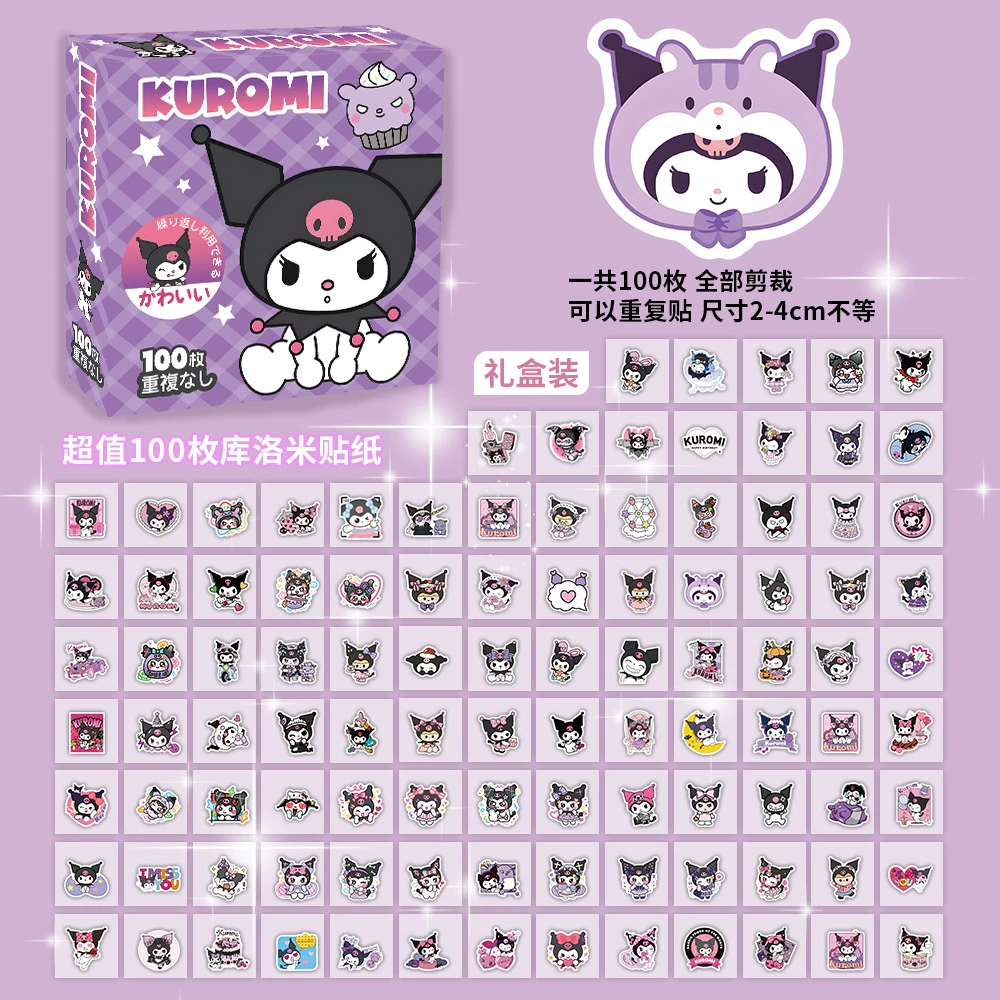Коробка с наклейками — 100 шт., стикеры знаменитостей и милых персонажей, Sanrio и аниме