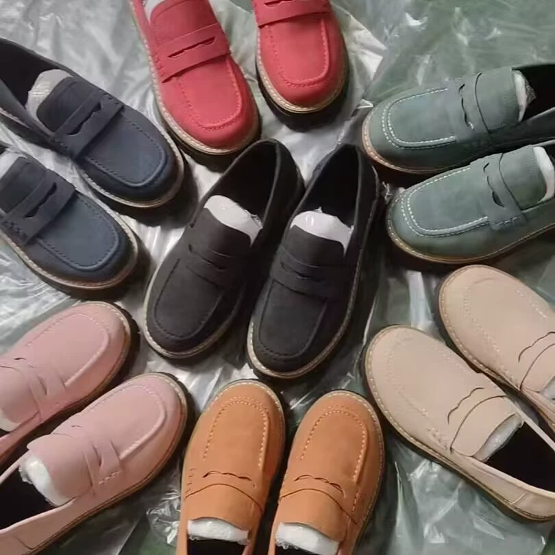 2025 толстые каблуки Весенние и осенние Lefu обувь большого размера повседневная обувь в английском стиле толстая подошва внешняя торговля ретро женская обувь