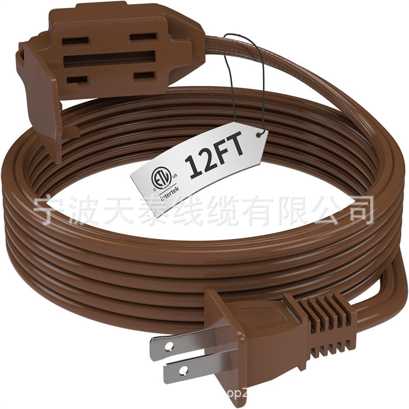 3 cable de extensión del hogar del zócalo, 2 diente, N ° 16, 3 zócalos polarizados con protección de la cubierta de seguridad image 1